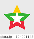 Myanmar Flag icon. Official vector Burma flag isolated on white 124991142