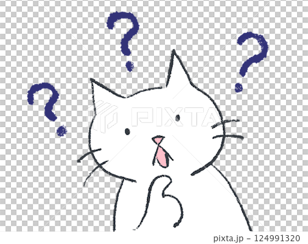 疑問に思う白猫 124991320