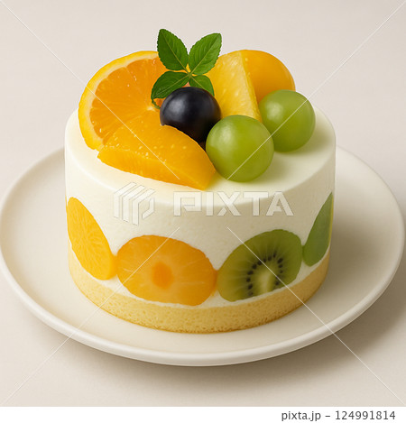 初夏のフルーツケーキ 初夏のフルーツケーキ 124991814