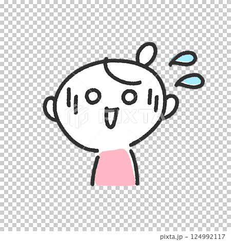 Woman in a cold sweat and upset, anxious, nervous, panic 124992117