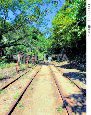 佐渡金山のトロッコ線路(新潟県佐渡市) 佐渡金山のトロッコ線路(新潟県佐渡市) 124992334