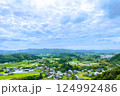 久留里城から望む久留里地区の風景（千葉県君津市） 124992486