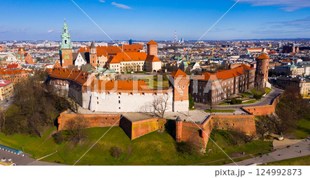 View from above of Wawel Castle, Krakow, Poland View from above of Wawel Castle, Krakow, Poland 124992873