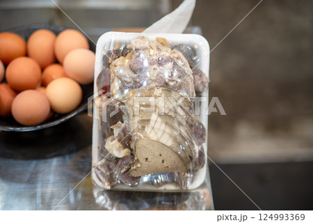 Korean traditional street food. Sundae Korean traditional street food. Sundae 124993369