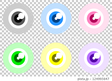 監視や注目する丸い目玉のイラスト 監視や注目する丸い目玉のイラスト 124993847