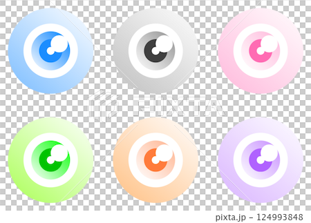 Illustration of a round eyeball for surveillance or attention 124993848