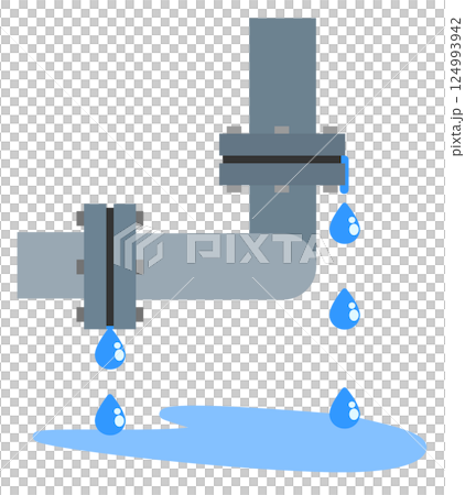 Illustration of an emergency problem of water leakage due to defective or deteriorated piping 124993942