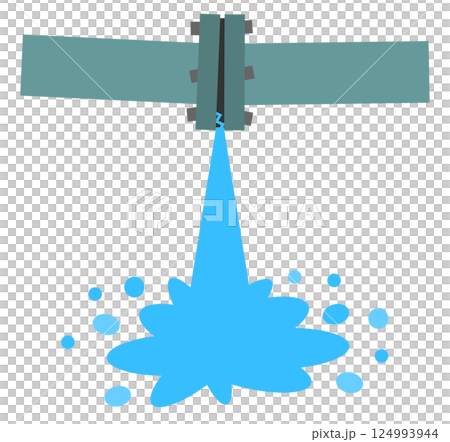 配管の不良や劣化で水漏れする緊急トラブルのイラスト 配管の不良や劣化で水漏れする緊急トラブルのイラスト 124993944