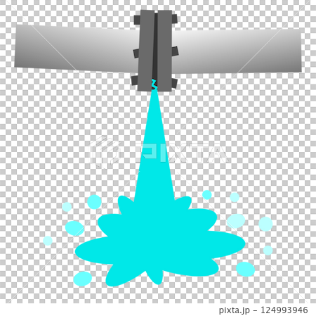 Illustration of an emergency problem of water leakage due to defective or deteriorated piping 124993946