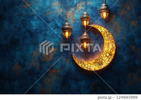 Cluster of Lanterns in a Mystical Nighttime Setting 124993999