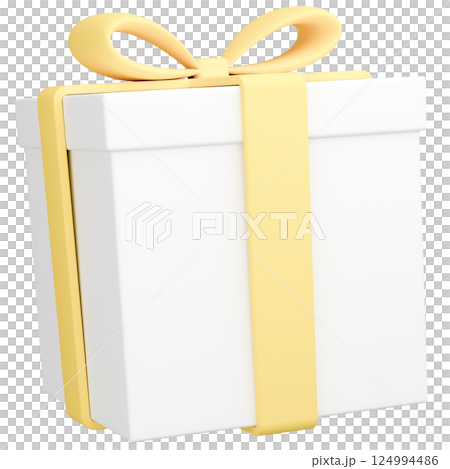 3Dイラスト_プレゼント_黄色 124994486