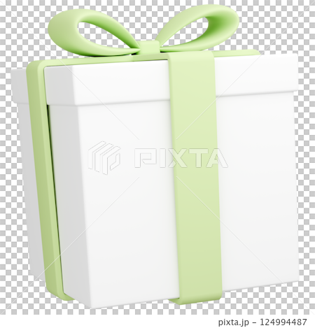 3Dイラスト_プレゼント_黄緑 124994487