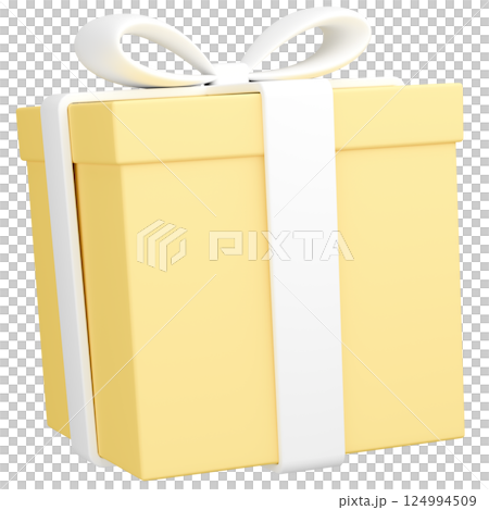 3D illustration_present_yellow 124994509