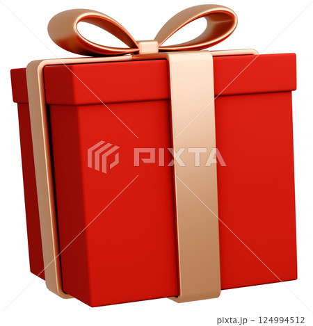 3Dイラスト_プレゼント_赤 124994512
