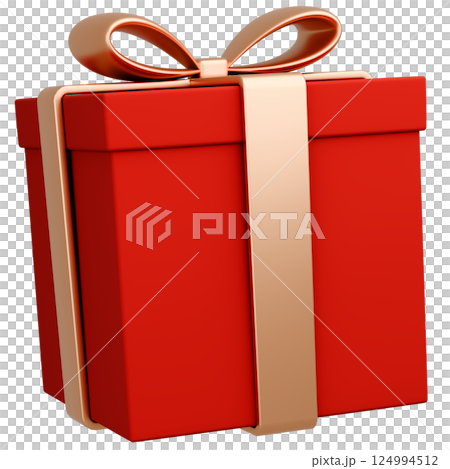 3Dイラスト_プレゼント_赤 124994512