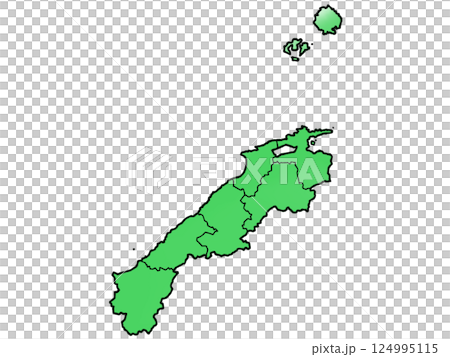 少しゆるい島根県地図 地域分け 124995115