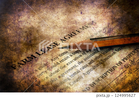 Farm lease agreement grunge concept Farm lease agreement grunge concept 124995627