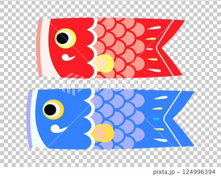 Cute carp streamer illustration 124996394