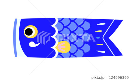青い鯉のぼりのイラスト 124996399