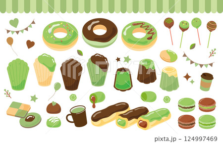 抹茶とチョコレートのお菓子 抹茶とチョコレートのお菓子 124997469