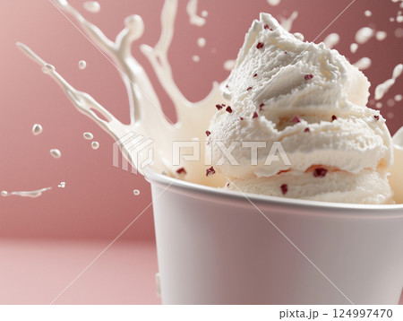 素材の味を生かしたミルクたっぷりのアイスクリーム	 124997470