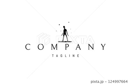 Vector logo with an abstract image of an alien. 124997664
