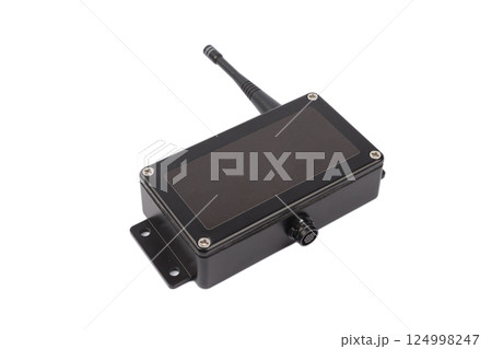 Modern electronic device on white background Modern electronic device on white background 124998247