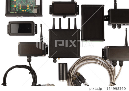 Modern electronic circuits on a white background Modern electronic circuits on a white background 124998360