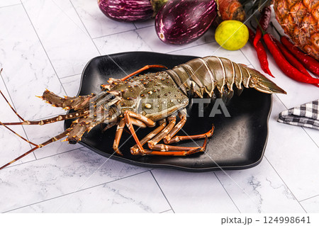 Raw wild fresh spiny lobster 124998641