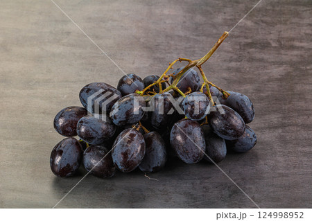 Blue juicy sweet ripe Grape bunch Blue juicy sweet ripe Grape bunch 124998952