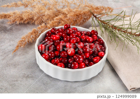 Ripe sweet sour cranberry heap 124999089