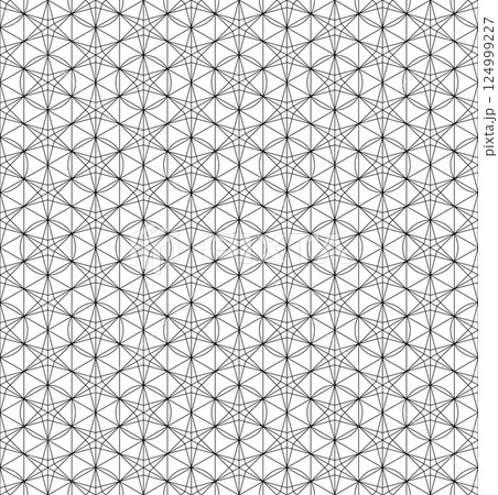 Seamless traditional Japanese ornament Kumiko.Black color lines. 124999227