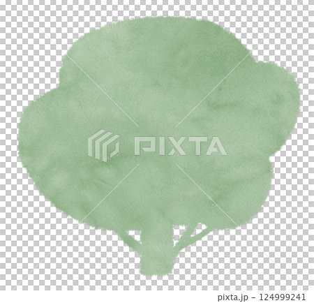 水彩紋理樹形框架插圖素材 124999241