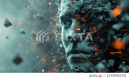 A Sci-Fi Inspired Illustration Of A Human Head A Sci-Fi Inspired Illustration Of A Human Head 124999258