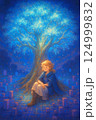 夢の樹の下で休む少女 124999832