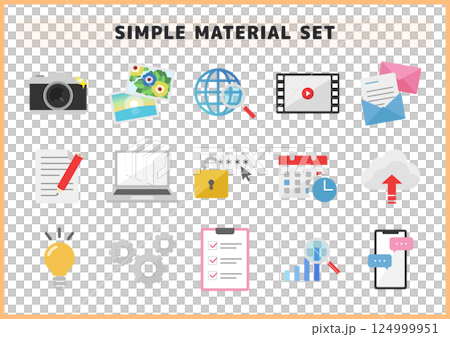 一組與商業和 IT 相關的簡單插圖 124999951