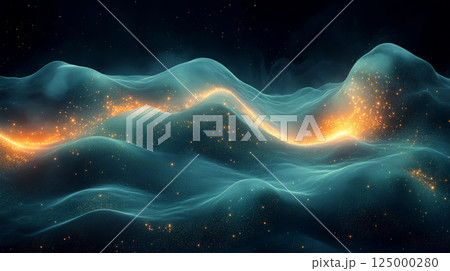 An abstract digital artwork symbolizing AI-driven insights through thin, flowing lines that converge into radiant focal points. Generative AI An abstract digital artwork symbolizing AI-driven insights through thin, flowing lines that converge into radiant focal points. Generative AI 125000280