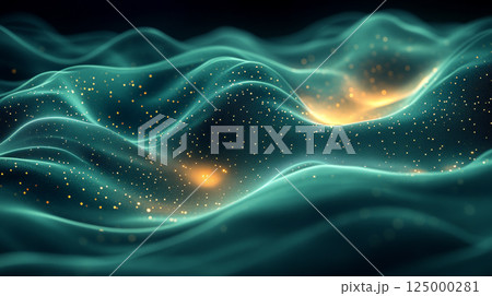 An abstract digital artwork symbolizing AI-driven insights through thin, flowing lines that converge into radiant focal points. Generative AI 125000281