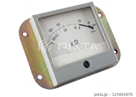 Close-up of an vintage ancient ohmmeter 125001070