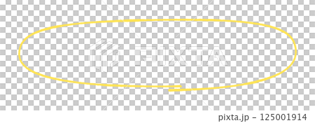 Hand-drawn rough horizontal yellow circle - Illustration material for decorative parts such as simple frames and eye-catchers Hand-drawn rough horizontal yellow circle - Illustration material for decorative parts such as simple frames and eye-catchers 125001914