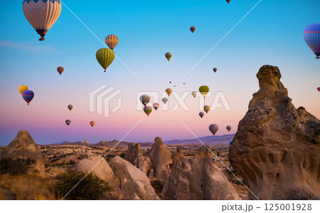 Hot Air Balloons In Cappadocia, Turkey Hot Air Balloons In Cappadocia, Turkey 125001928