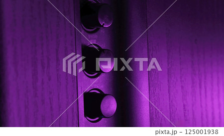 Volume And Tone Controls Of Music Speaker In Purple Light Volume And Tone Controls Of Music Speaker In Purple Light 125001938