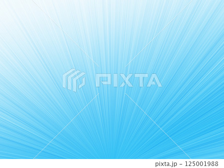 青い放射状の線　光の筋（背景素材）　明るい　下 125001988