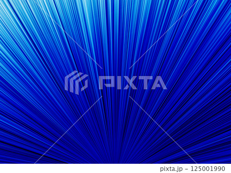 青い放射状の線　光の筋（背景素材）　暗め　下 125001990