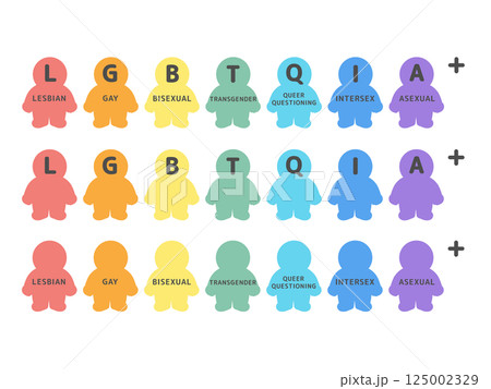 性的マイノリティ(LGBTQIA+)  イラストセット 性的マイノリティ(LGBTQIA+)  イラストセット 125002329