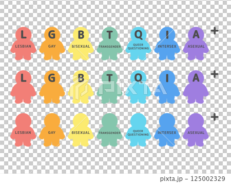 性的マイノリティ(LGBTQIA+)  イラストセット 性的マイノリティ(LGBTQIA+)  イラストセット 125002329
