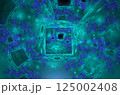 Abstract fractal 3d circle on the black background 125002408