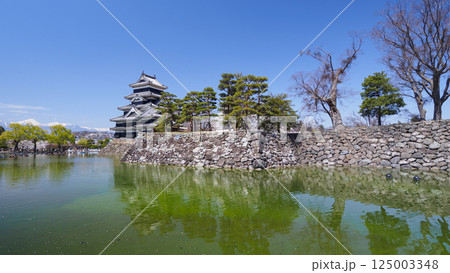青空に映える松本城 125003348