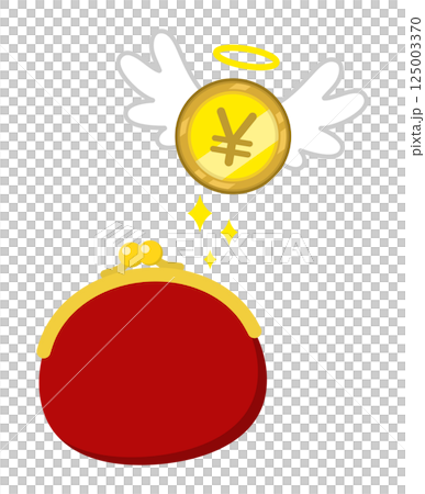 Angel money flying out of wallet 125003370