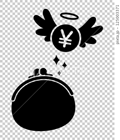 Angel money flying out of wallet 125003371